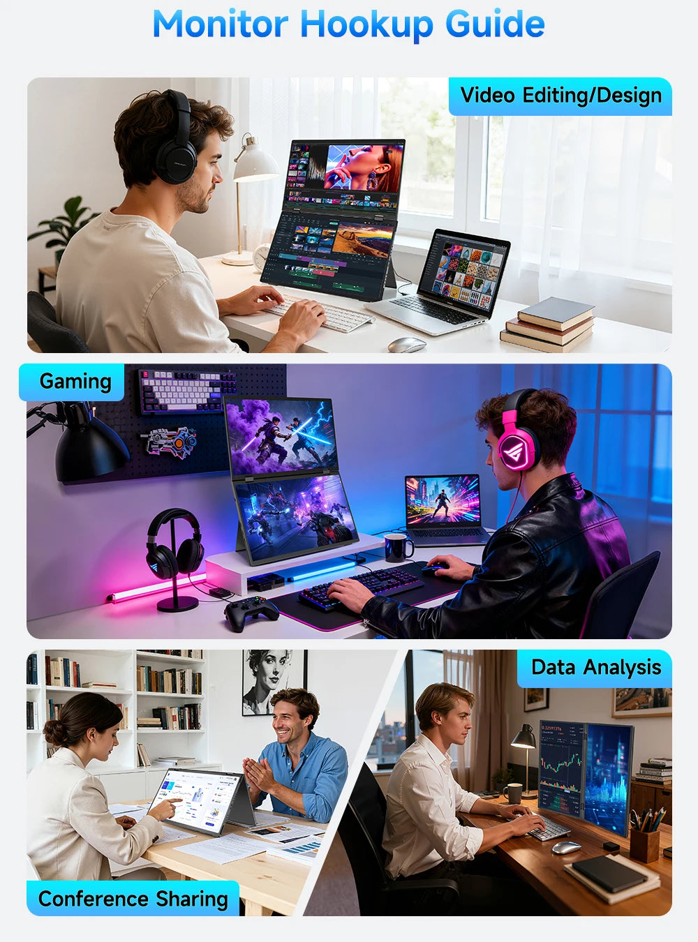 Triple Laptop Screen Extender 15.6