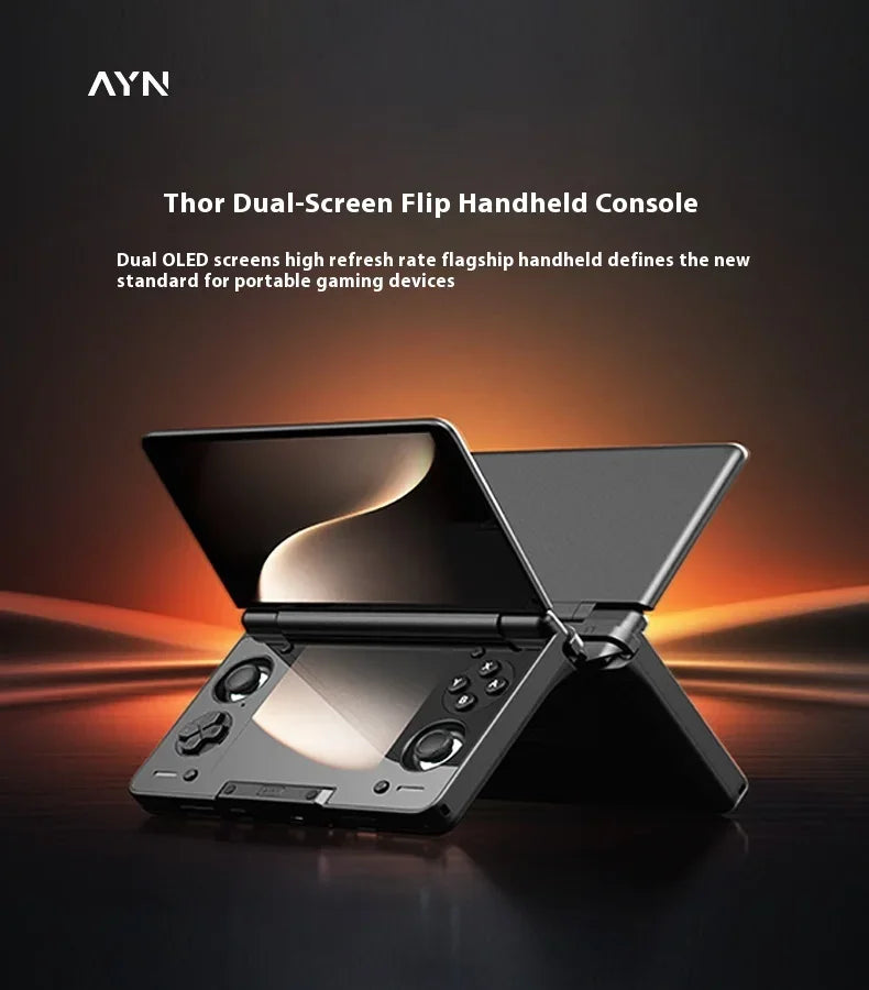 In Stock AYN Thor 6'' OLED Dual Screen Gaming Handheld Qualcomm Snapdragon CPU Android13 6000mAh Battery Hall Stick Game Console