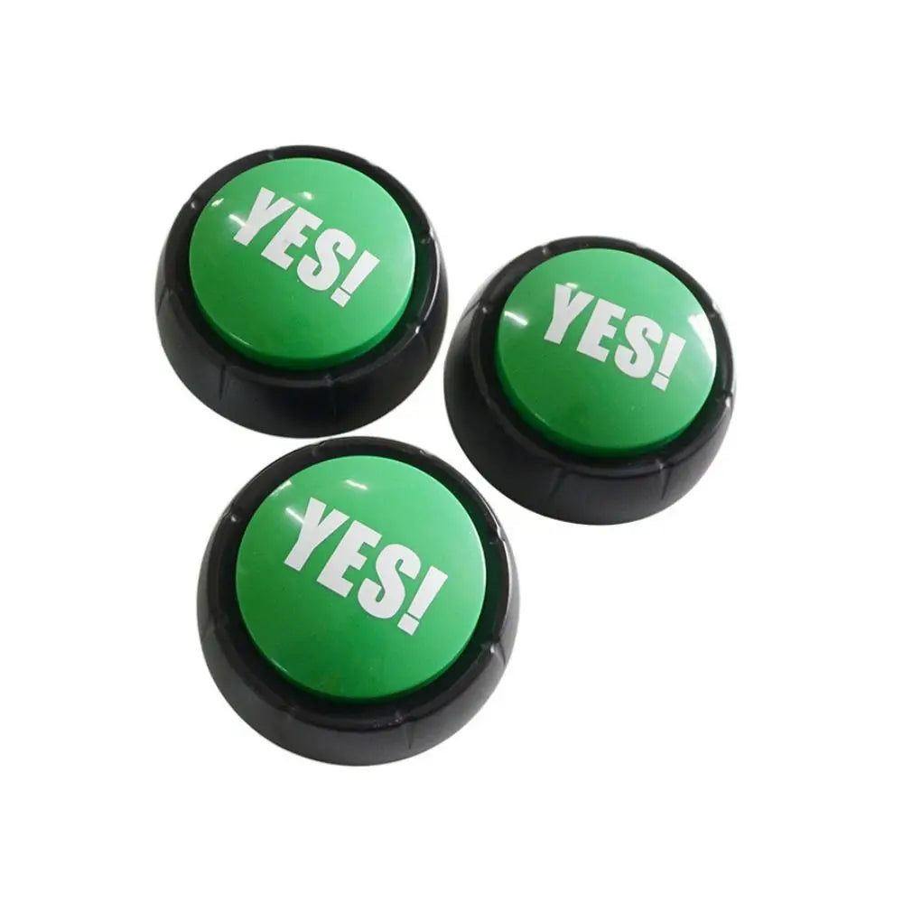 Funny Interactive Yes No Button Communication Game Show Maybe Sorry Button Multifunctional Sound Prop Answer Buzzers Gag Gifts
