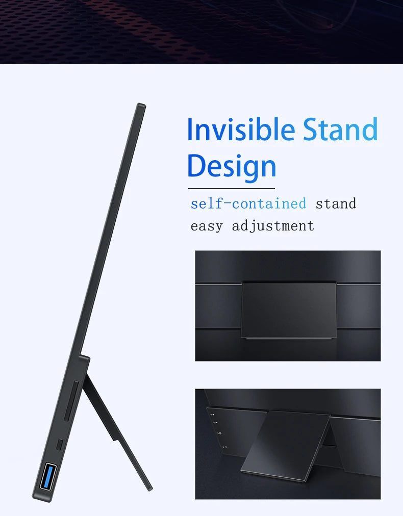 VCHANCE 14 Inch FHD Portable Monitor Metal Frame 1920*1200p 16:10 100%sRGB HDR Travelling Display for PC Xbox Switch ps5 Macbook