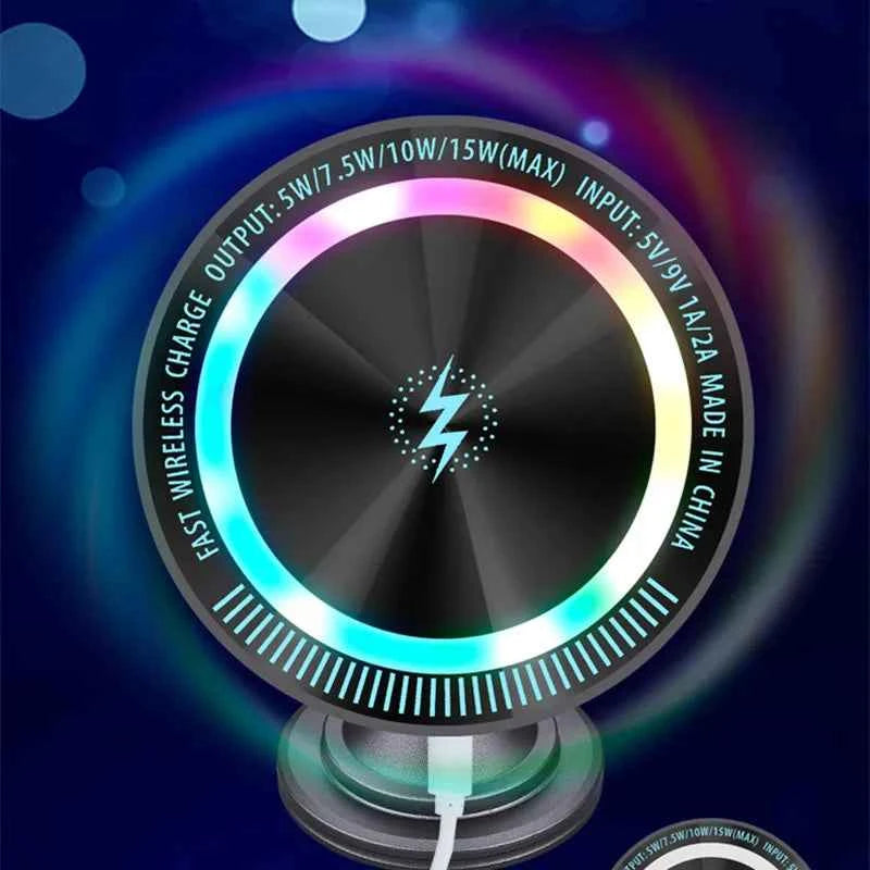 15W Magnetic Induction Charger Fast Vehicle Car Wireless Charging For Samsung iPhone 15 Magsafe Macsafe Stand Dashboard Mount
