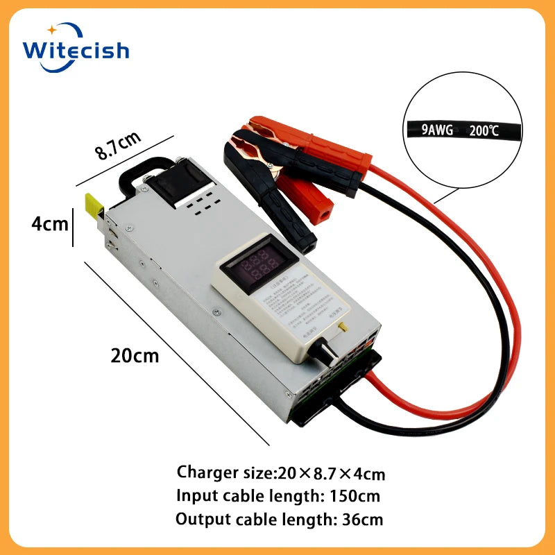 Lifepo4 Charger 12V 62A 60A Lithium Battery Charger 110V-240V Input 3-15V Adjustable Quick Fast Adapter for Lifepo4 Battery