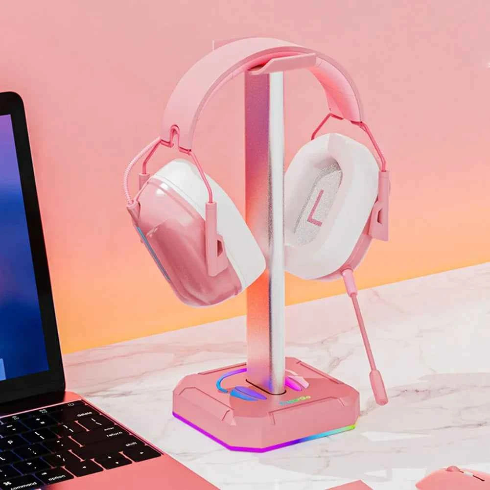 Headphone Bracket Display Rack RGB Backlight Head Mounted Headphone Stand Holder Desktop Organizer Vertical Bracket Hanger