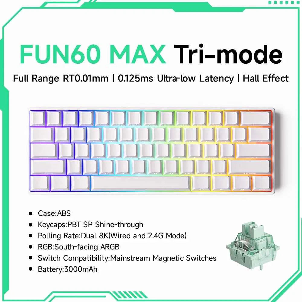Akko MonsGeek FUN68 FUN60 PRO&MAX HE Magnetic Keyboard 60% 65% Gaming Keyboards Rapid Trigger 8K Custom Keyboard Gaming Esports