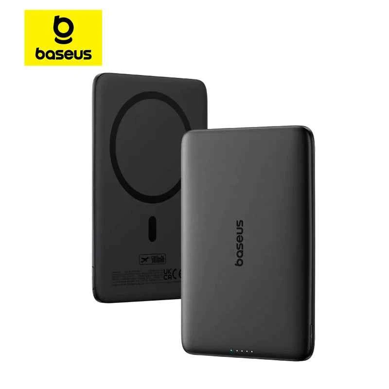 Baseus 5000mAh Magnetic Power Bank 15W PD 20W Wired Charging Thin Card-Sized Slim Portable Powerbank for iPhone 17 Samsung
