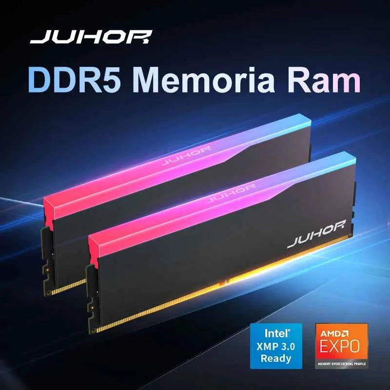 JUHOR Memory Ram DDR5 RGB 16GB 6000MHz 6400MHz Desktop PC5 Computer High Performance Dimm Memory
