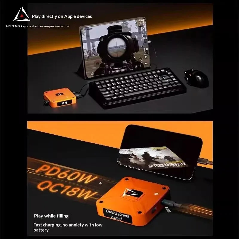 AIMZENIX AX360M is suitable for Apple iOS PUBG Throne keyboard and mouse converter for all systems and games