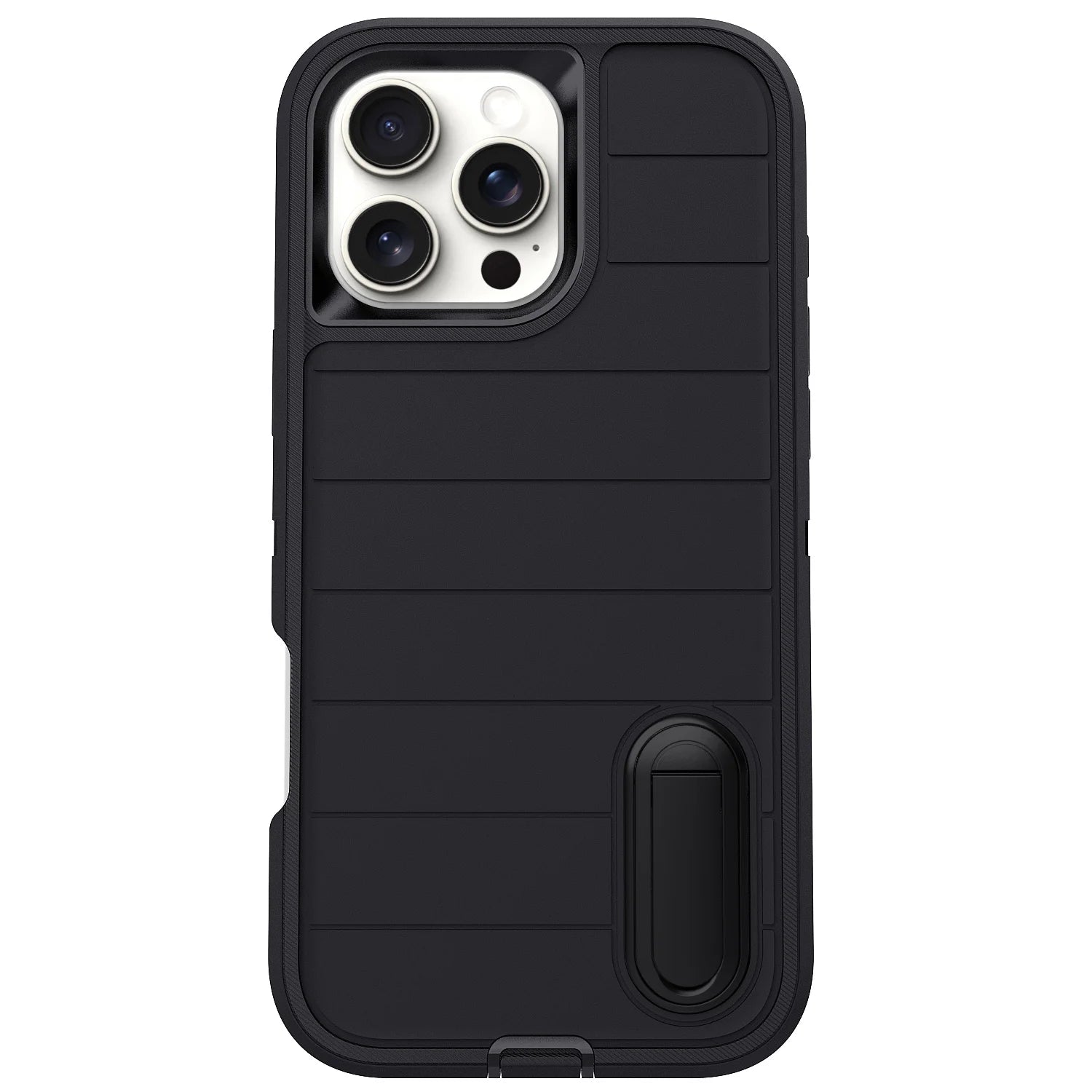For iPhone 11 12 13 14 15 16 Plus Pro Max Case Heavy Duty Shockproof Hybrid Rugged Kickstand Cover Black