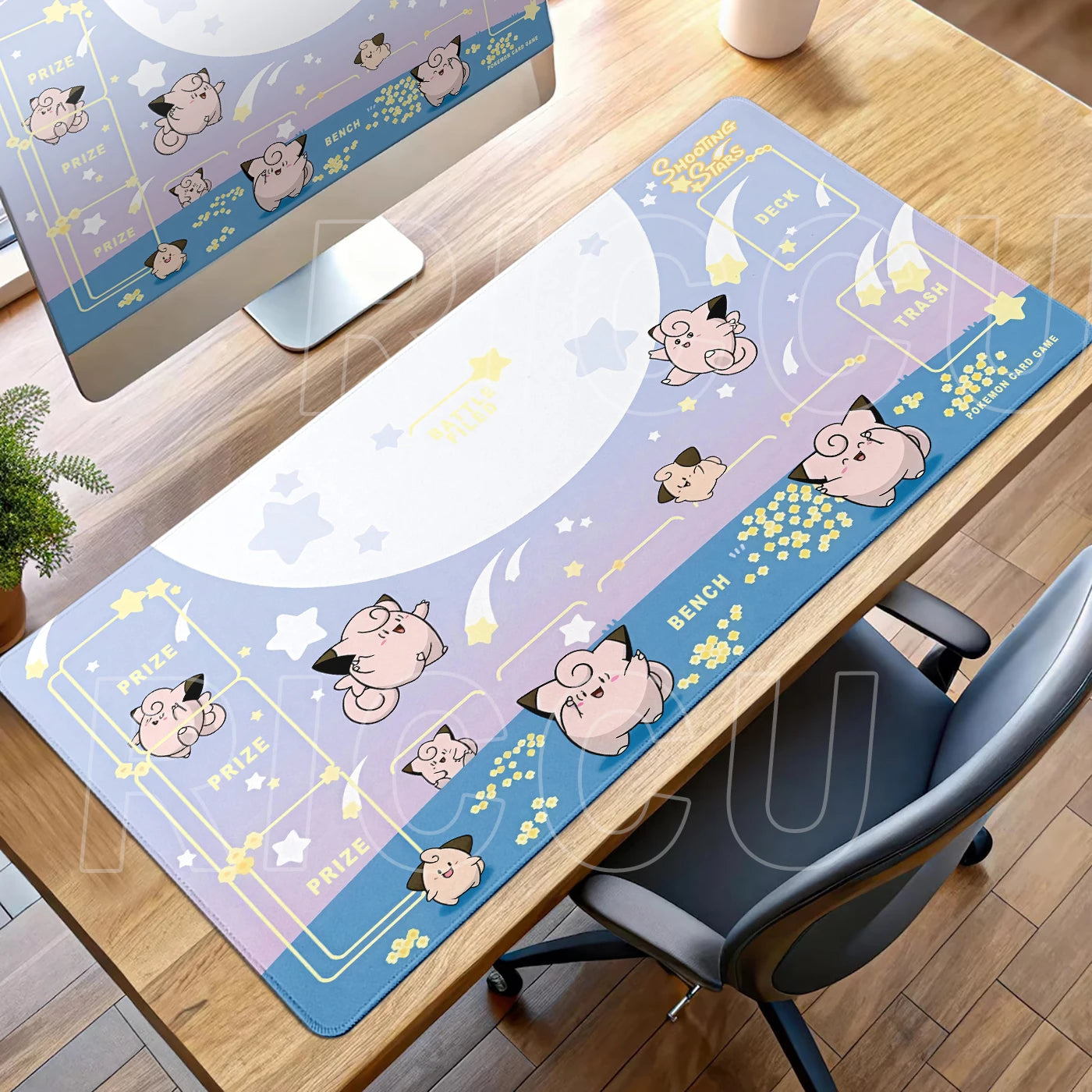 Kawaii Pink Keyboard Pad Clefairy Anime Gamer PC Cabinet Mouse Pad Ppokemon Jigglypuff Mousepad Laptop DeskMat E-Sports Mousemat