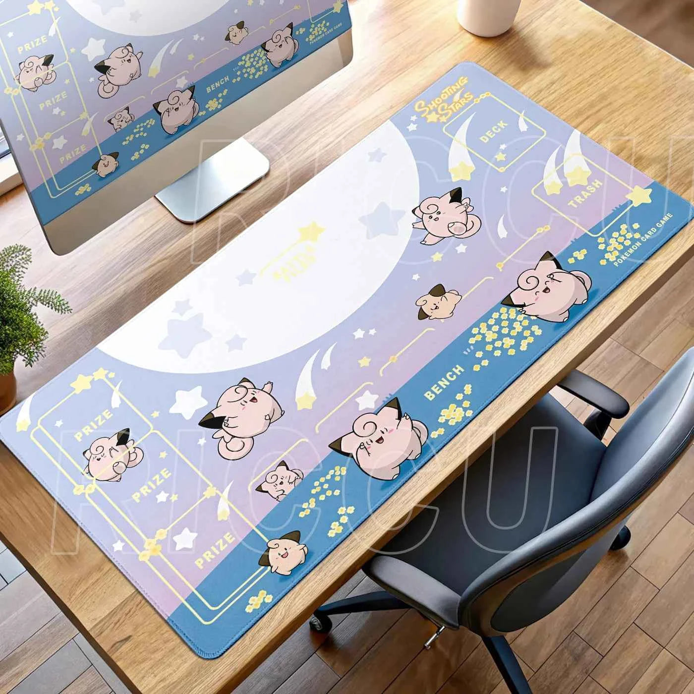Kawaii Pink Keyboard Pad Clefairy Anime Gamer PC Cabinet Mouse Pad Ppokemon Jigglypuff Mousepad Laptop DeskMat E-Sports Mousemat