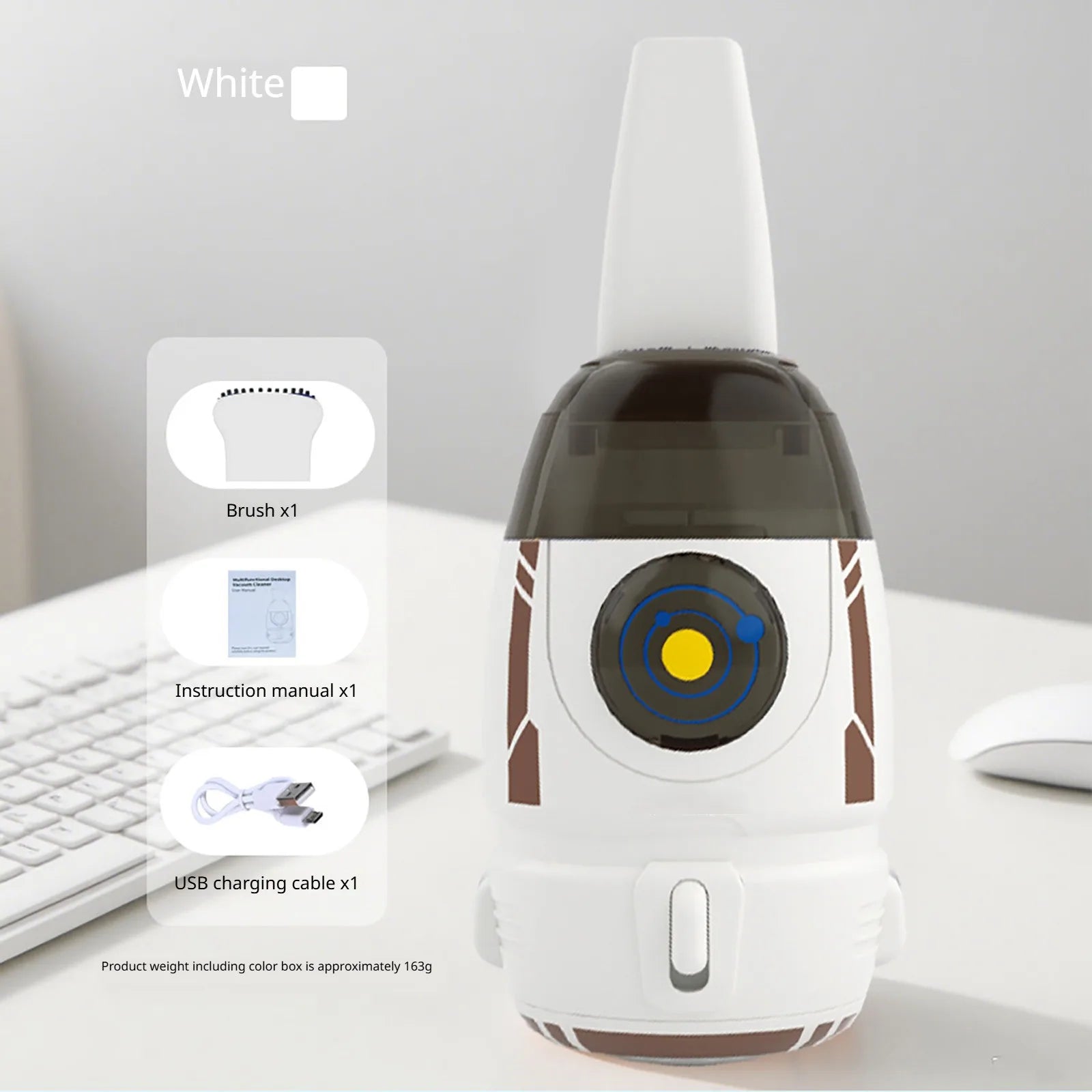 Desktop Vacuum Cleaner Little Rocket Shaped Electric Handheld Desktop USB Charging Cleaner Eraser Scrap Mini Keyboard Cleaner