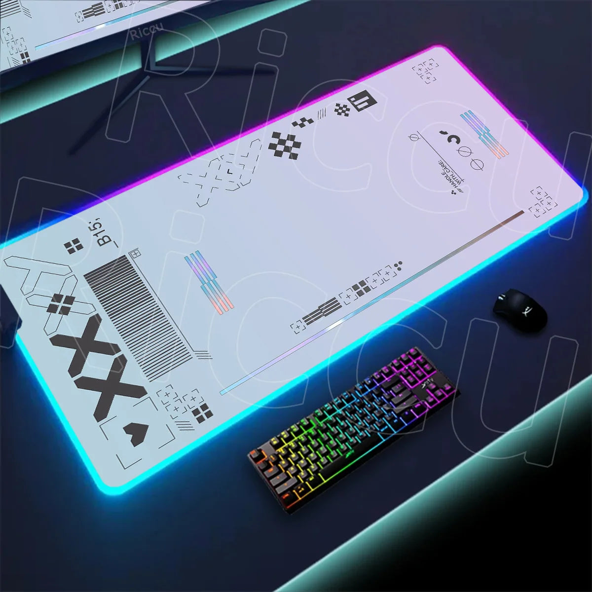 RGB Mousepad Large Size LED Glowing Keyboard Table Pad XXL CsGo Print stream Gaming Mouse Pad Non-slip Rubber Mat With Backlight