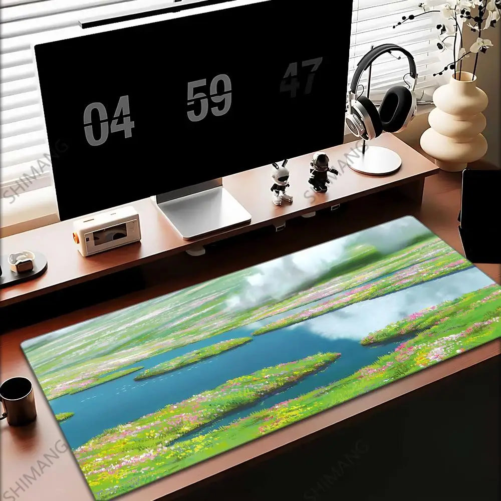 Mouse Pad Anime Street Kawaii Mousepad Laptop Gaming Accessories Keyboard Pad PC H-Howls Moving C-Castle Gamer Desktop Mouse Mat