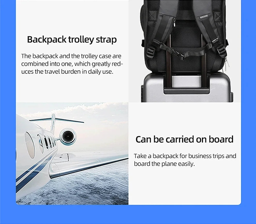 Heroic Knight Travel Laptop Backpack 15.6 Inch – Expandable Waterproof Business Backpack for Men, USB Charging Port, Large Capacity School & Work Bag