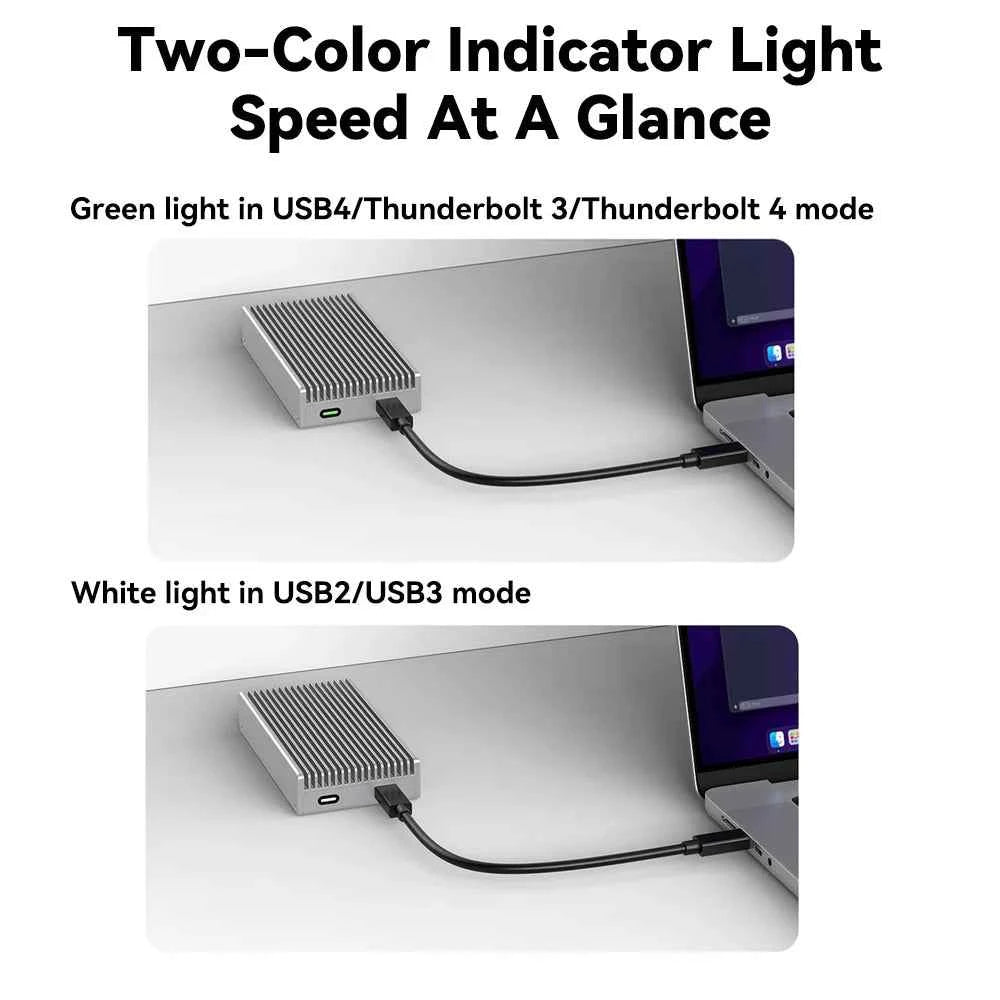 40Gbps M.2 NVMe USB 4.0 SSD Enclosure Thunderbolt USB-C SSD Case Compatible with USB 3.2/3.1/3.0 For Macbook iPad iPhone Case