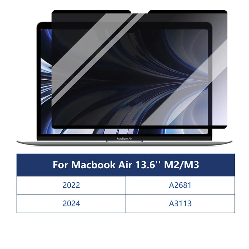 New Magnetic Privacy Filter for Macbook Air 13 Air 15 M3 M2 M1 Pro 13 14 16 Inch Screen Protector Film Anti-spy Anti-peep/Glare