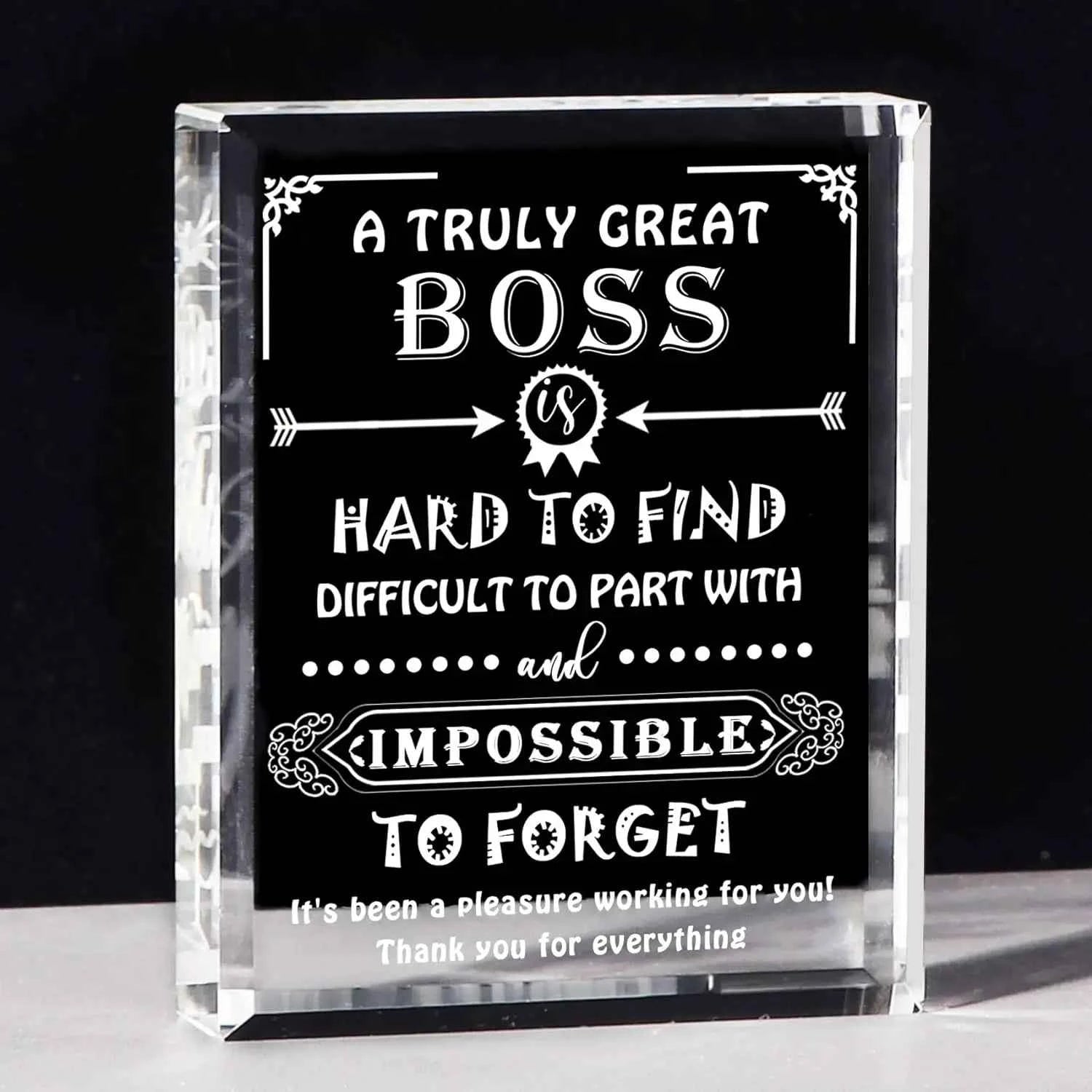Great Appreciation Gifts for Best Boss Lady Desk Decoration Paperweight Present for Boss Day Leaving Retirement Birthday