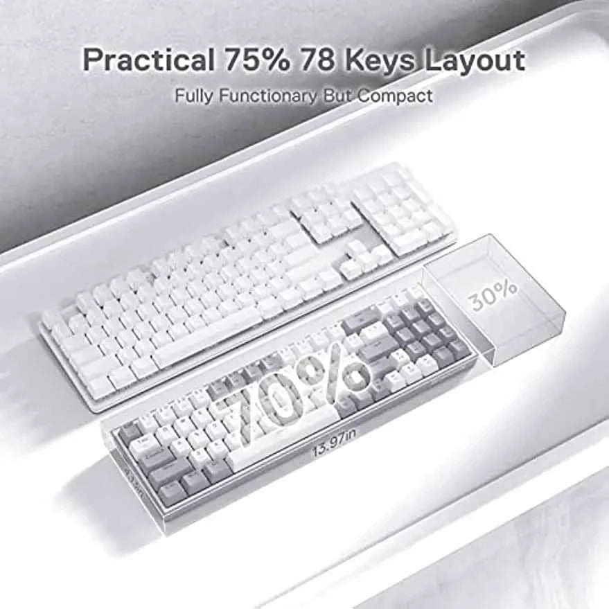 Redragon K628 75% Wired RGB Gaming Keyboard, 78 Keys Hot-Swappable Compact Mechanical Keyboard Hot-Swap Socket,  Red Switch