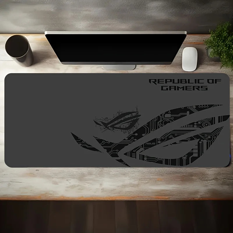 1pc Large Gaming Mouse Pad ROG Circuit Board Design Anti-Slip Rubber Base Extended Desk Mat for Office Gaming Setup PC Accessory