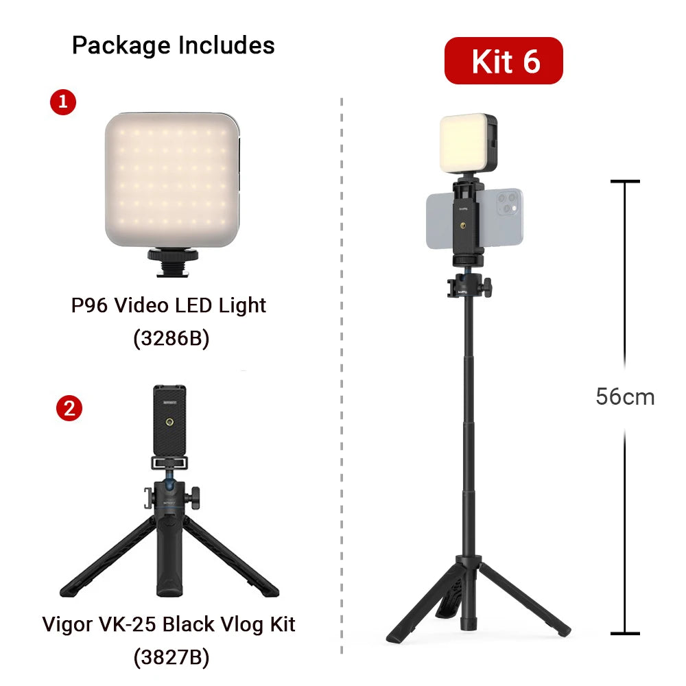 SmallRig P96 LED Video Light  Mini LED Camera Lights 2200mAh 6500k Zoom Photo Video Lighting for Youtube Tiktok Vlog Fill Light