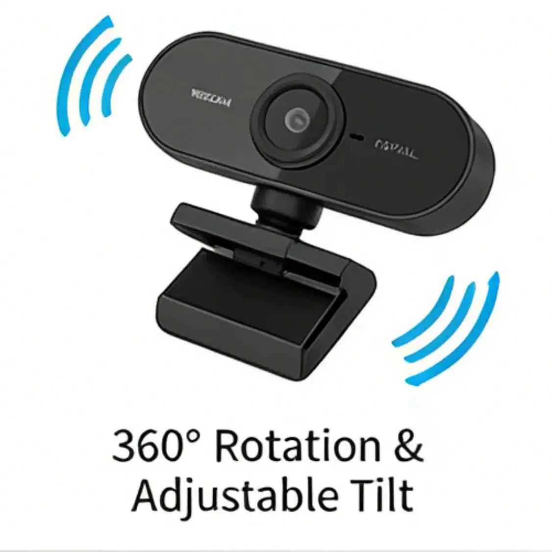 USB Webcam with Built-in Microphone, Plug and Play PC Camera 360° Rotatable for Video Calls, Zoom, Teams, Streaming