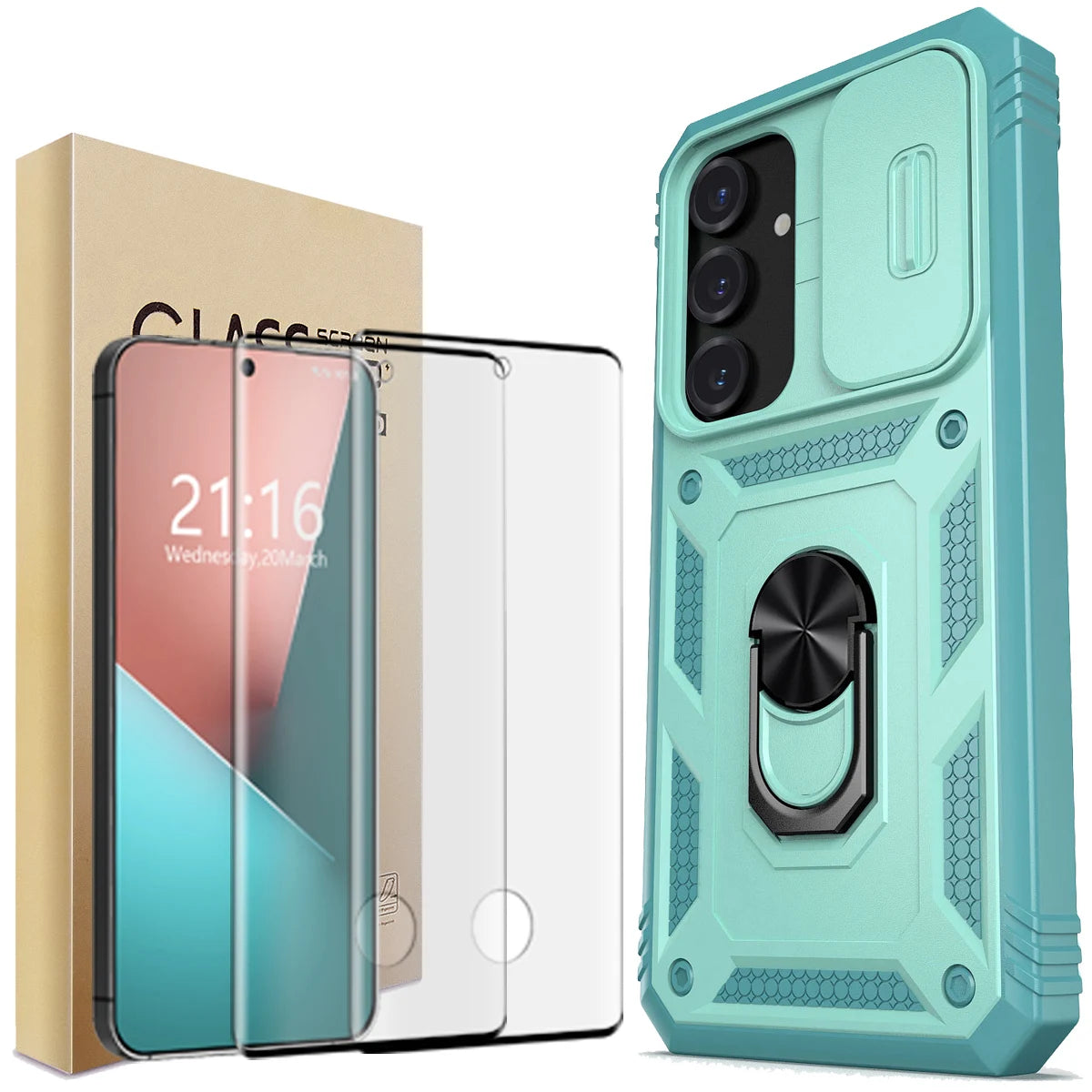 For Samsung Galaxy S25/S25 Plus/S25 Ultra/S25 Edge Case Shockproof Hard Kickstand Cover And 2pcs Tempered Glass Screen Protector