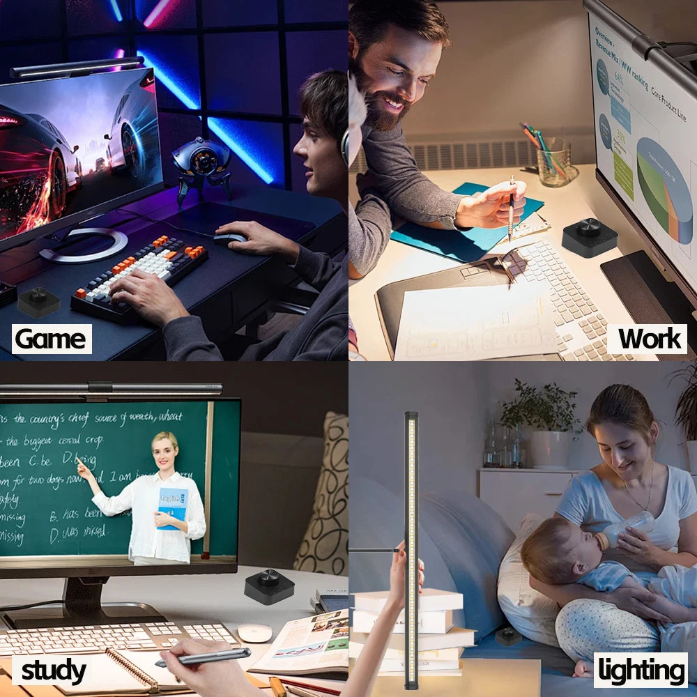Wisciton RGB Desktop Atmosphere Light, Strip LED, Eye Protection, Learning/Reading, Hanging Light - WinSupport Tech