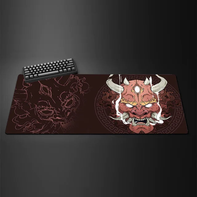 Game mouse pad Japanese samurai devil mousepad black ghost face gamer desk mat mouse pad carpet gaming accessories table pad
