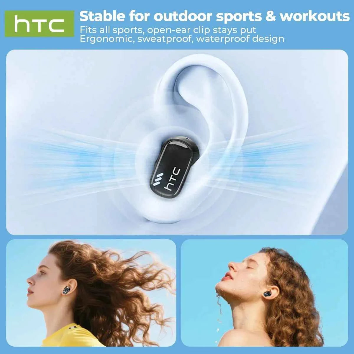 HTC NE16 AI Earphones Bluetooth V6 TWS Sports Wireless Headphones with Mic Noise Reduction HD Call AI Translator Earbuds Mini