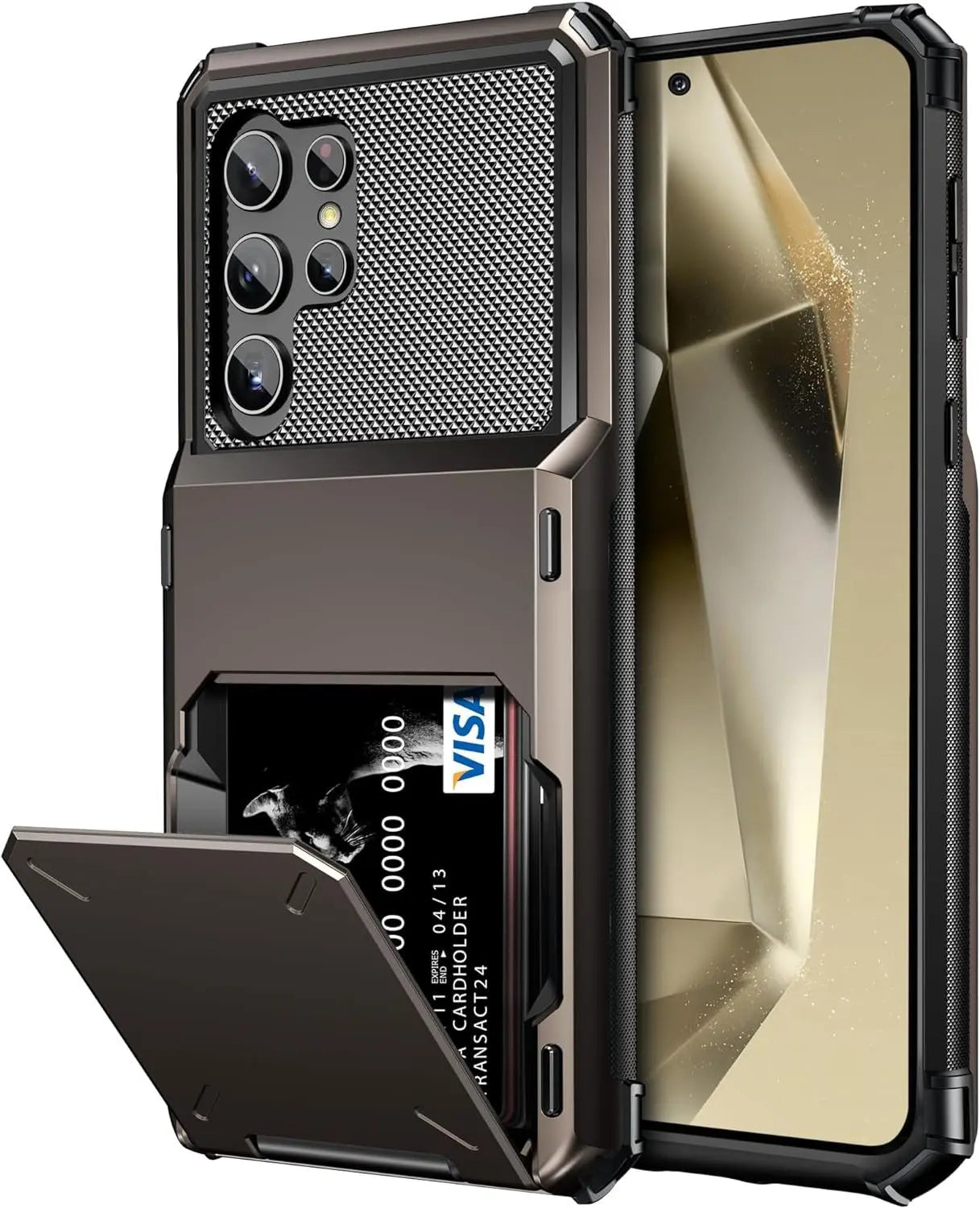 For Samsung Galaxy S25 S24 Ultra S25 S24 Plus S24 FE Wallet Case with Card Holder, Dual Layer Heavy Duty Shockproof Phone Cover