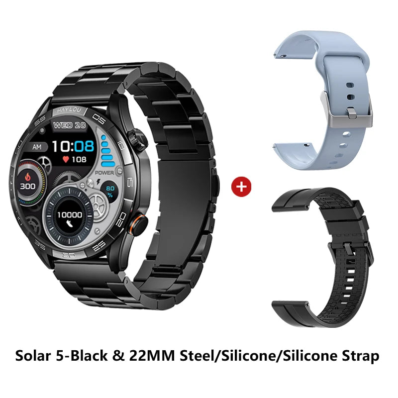 HAYLOU Solar 5 Smartwatch 1.58'' AMOLED Display 60Hz Refresh Rate 24H Health Monitoring Voice Calling 100+ Sports Modes Black/Silver