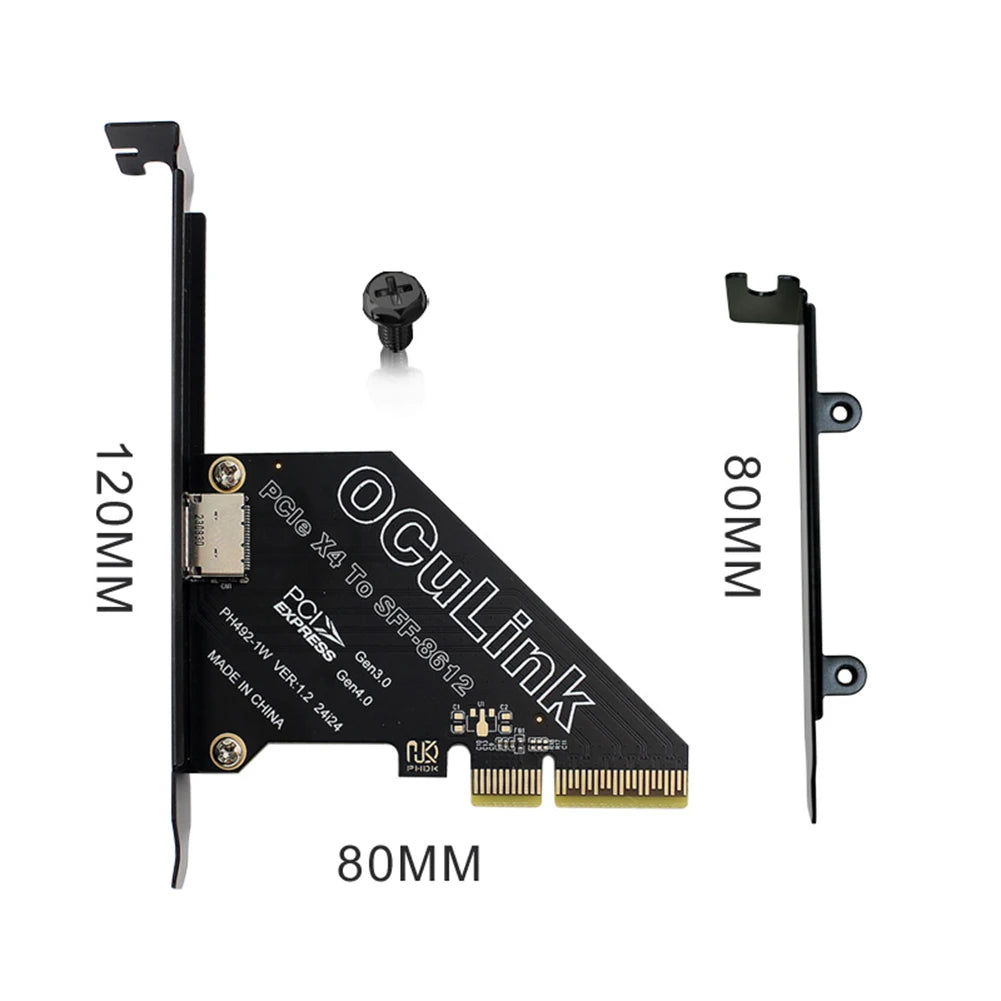 PCIe to SFF-8611/8612 Oculink Adapter Card