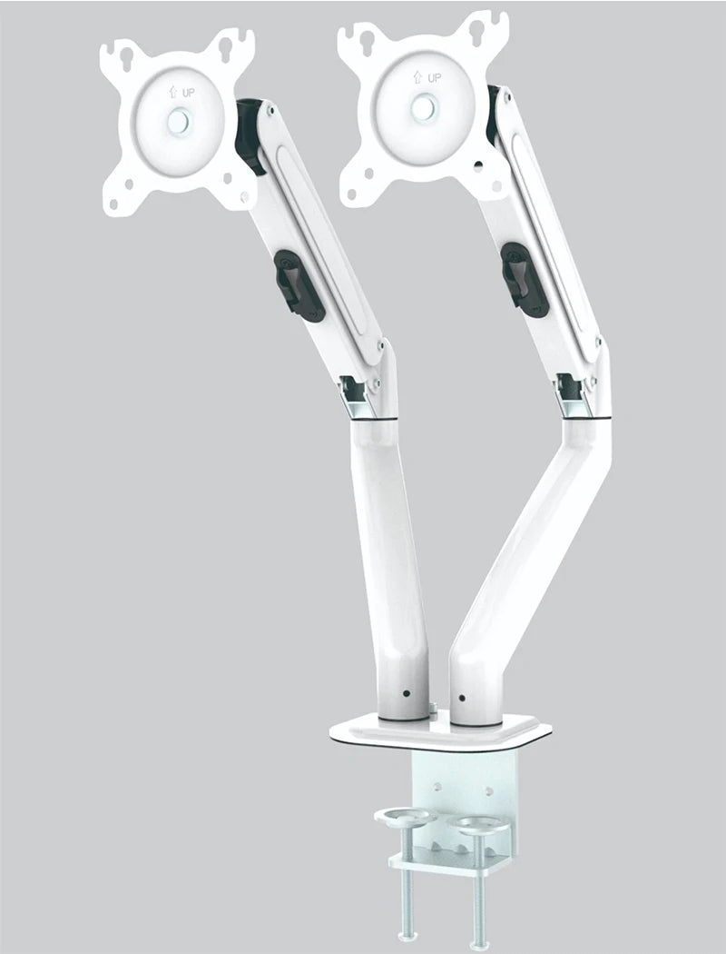 Hyvarwey G08-24 Dual Monitor Desktop Mount Bracket for 13 to 27-Inch LCD Screens Rotate & Tilt Adjust Two-Arm Desk Stand Support