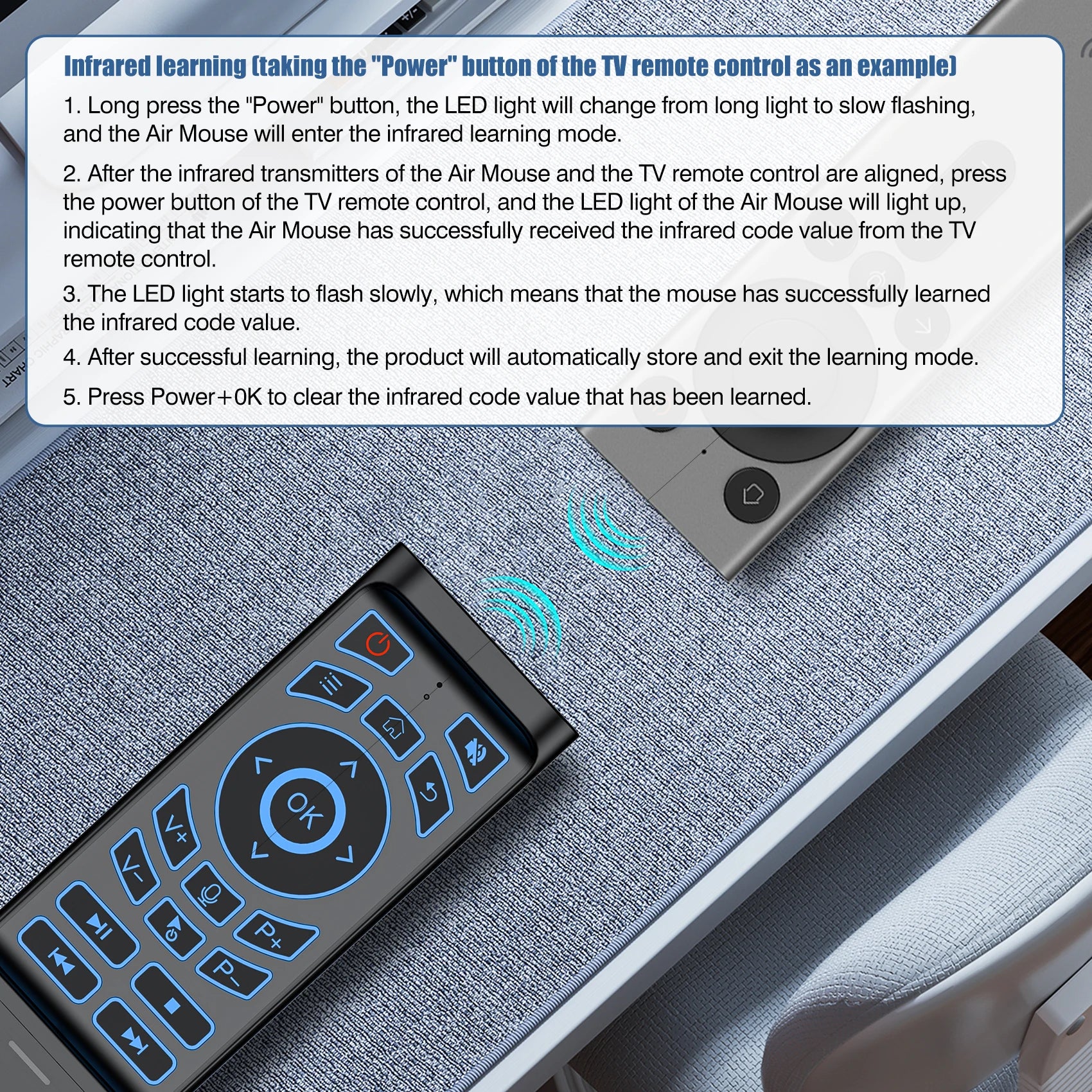IPazzPort Mini 2.4G/BT Remote Wireless Air Mouse Keyboard