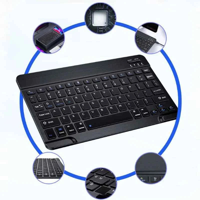 with Bluetooth Keyboard Mouse for Tablet PC 78Key 10inch Rechargeable Wireless Keyboard 1200dpi Mice Set Combo for Laptop