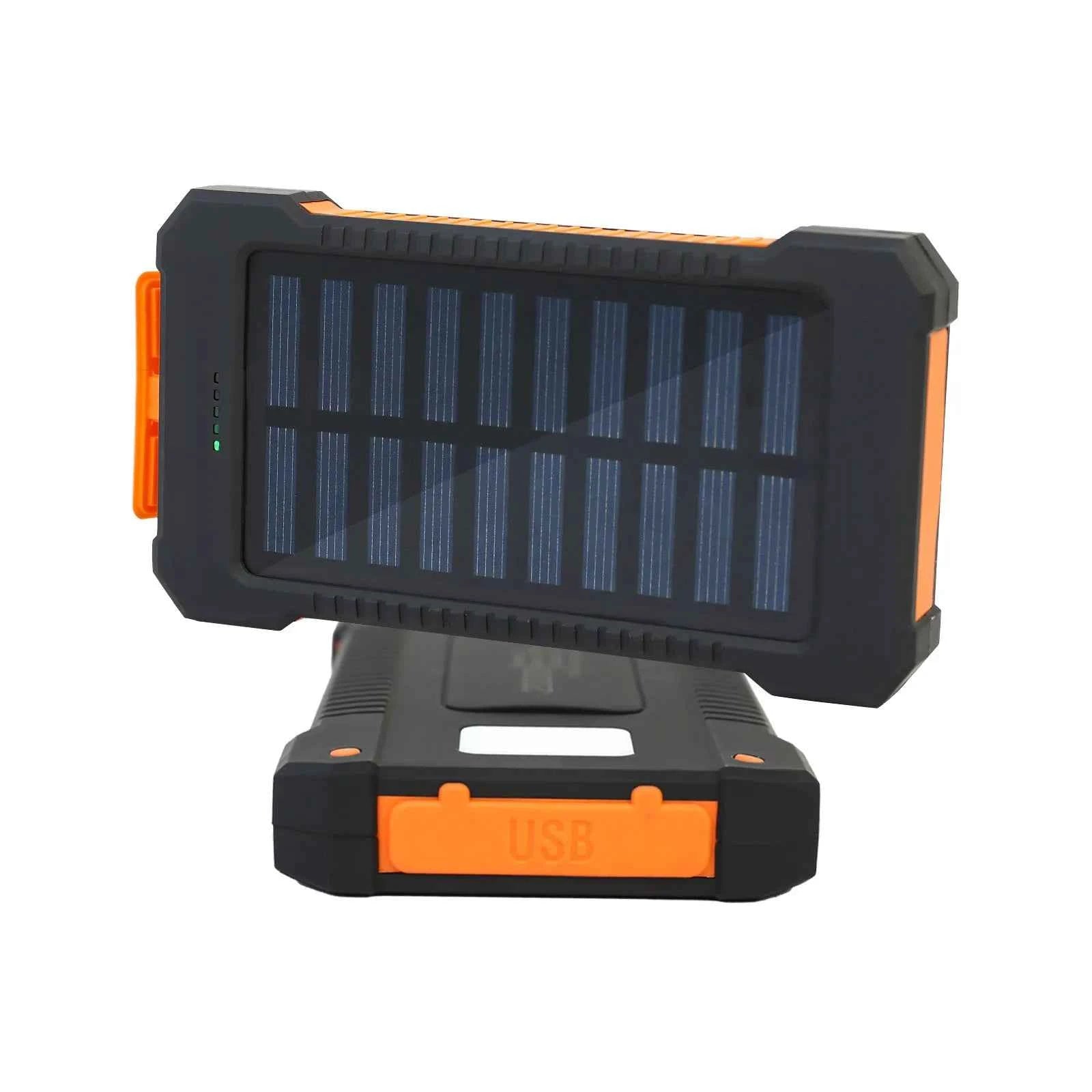 26800mAh Solar Power Bank Wireless Fast Charging 4 Wires PD18W Portable Waterproof with Flashlight For Outdoor iPhone Android