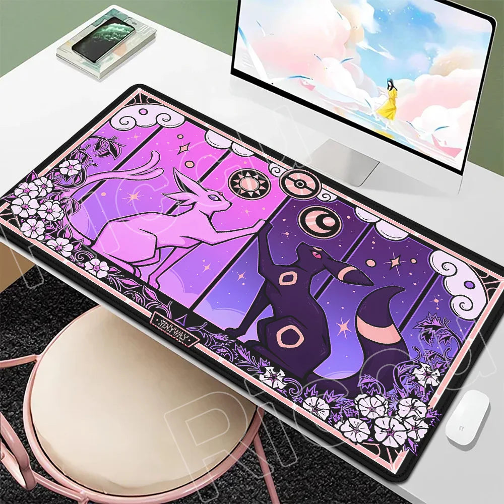P-Pokemons Sylveon Eevee Mousepad Mouse Pad Large Gamer XXL Pc Keyboard Desk Mouse Mat Carpet Rubber Tapis Souris Gaming Notbook