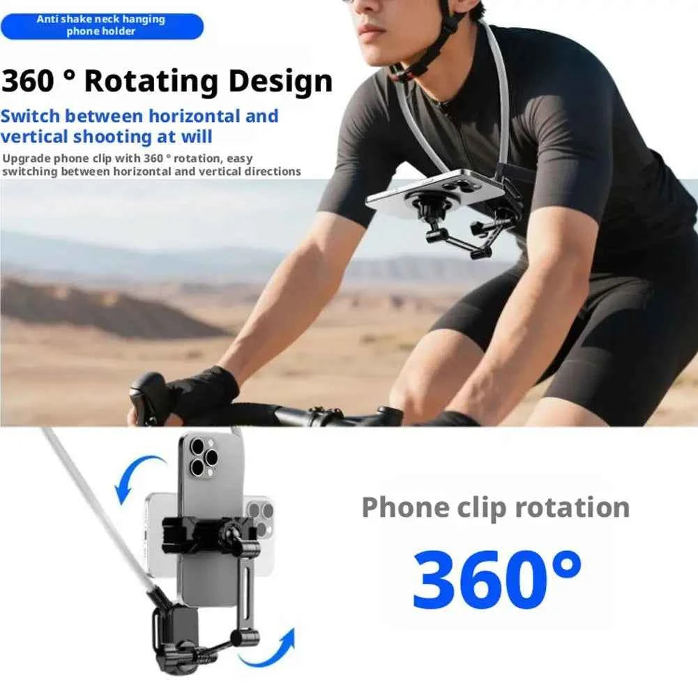 Universal Neck Mount Phone Camera Holder,Magnetic And Clip Compatible With IPhone Samsung 360 Rotation Hands-Free For Video Live