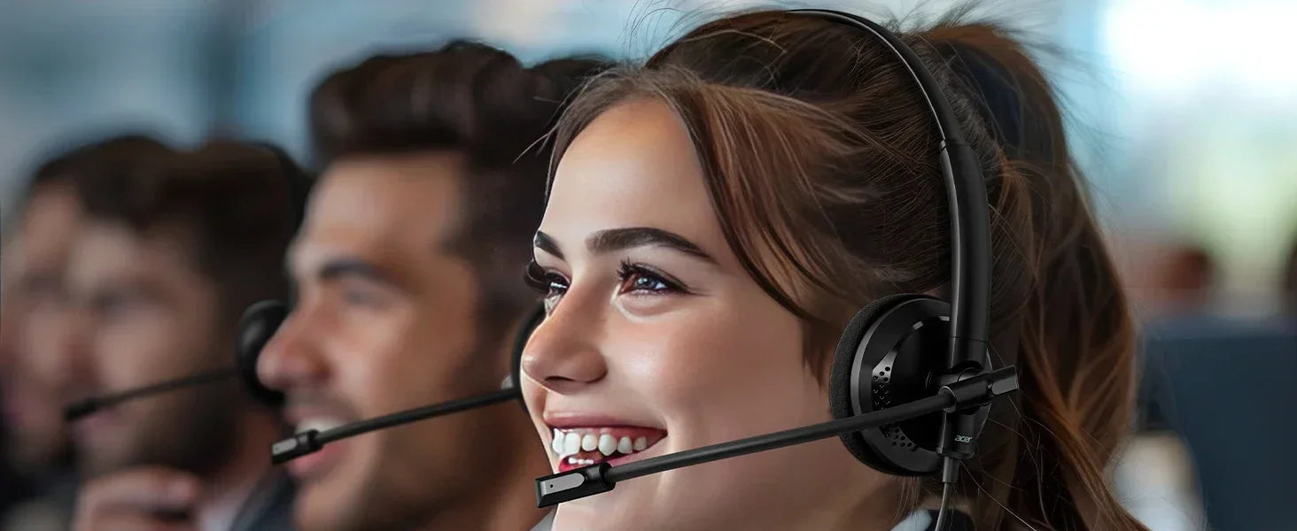 Acer HW03 USB Headset with MIC for PC Wired Headset with Mic for Office Remote Work Call Center Comfortable Design for Long Wear