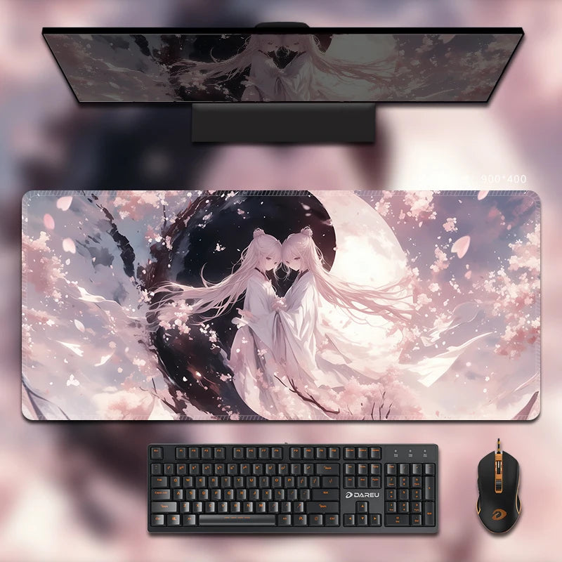 Mouse Pad Black White Non-Polar Table Mat Extra Large Keyboard Mousepad Thickened Customizable Game Mat Home Office Tablecloth