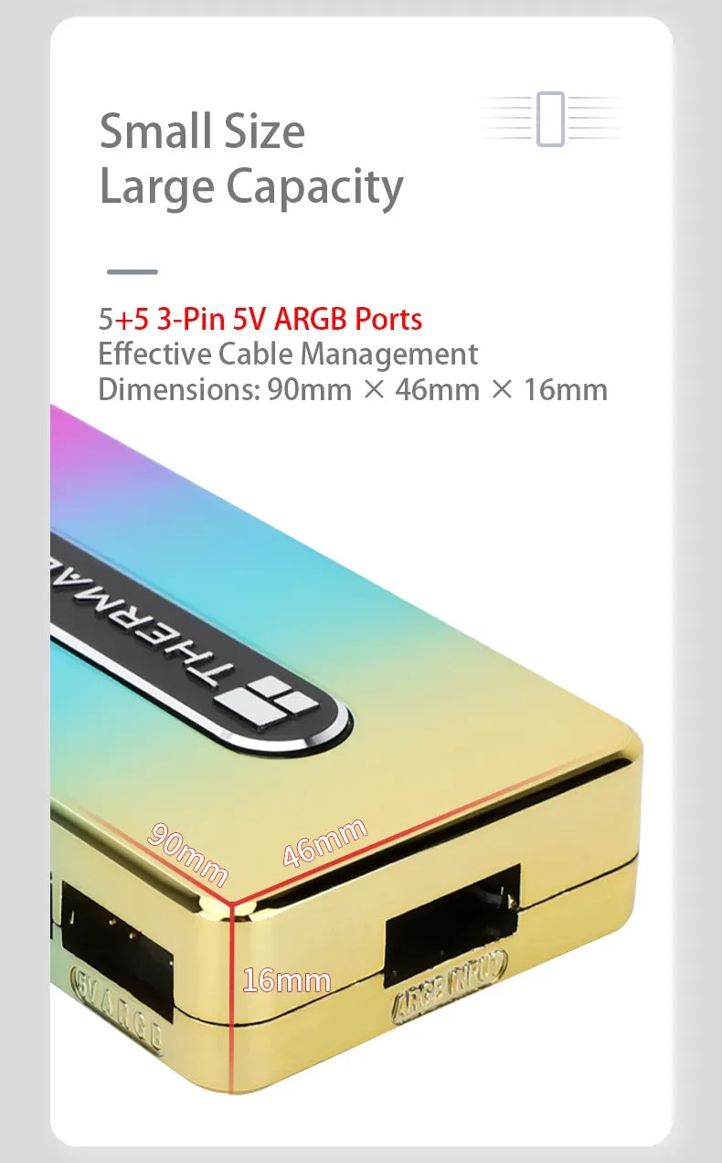 Thermalright TL-ARGB HUB Controller REV.A 10 port ARGB Lighting Hub SATA powered ARGB signal sync