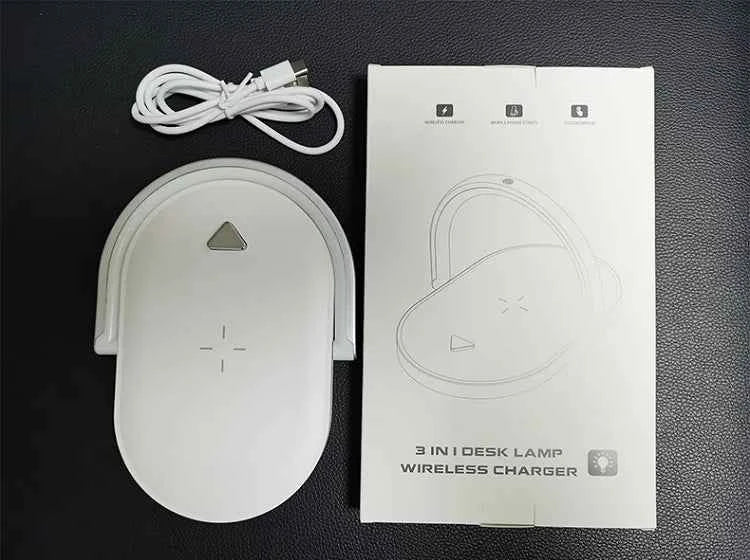 Private model foldable wireless charger 15W fast charging mobile phone bracket three-in-one creative night light wireless chargi
