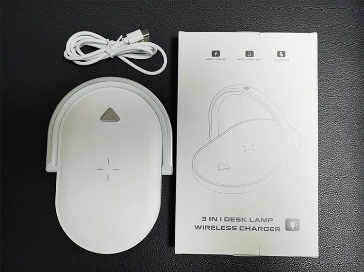 Private model foldable wireless charger 15W fast charging mobile phone bracket three-in-one creative night light wireless chargi