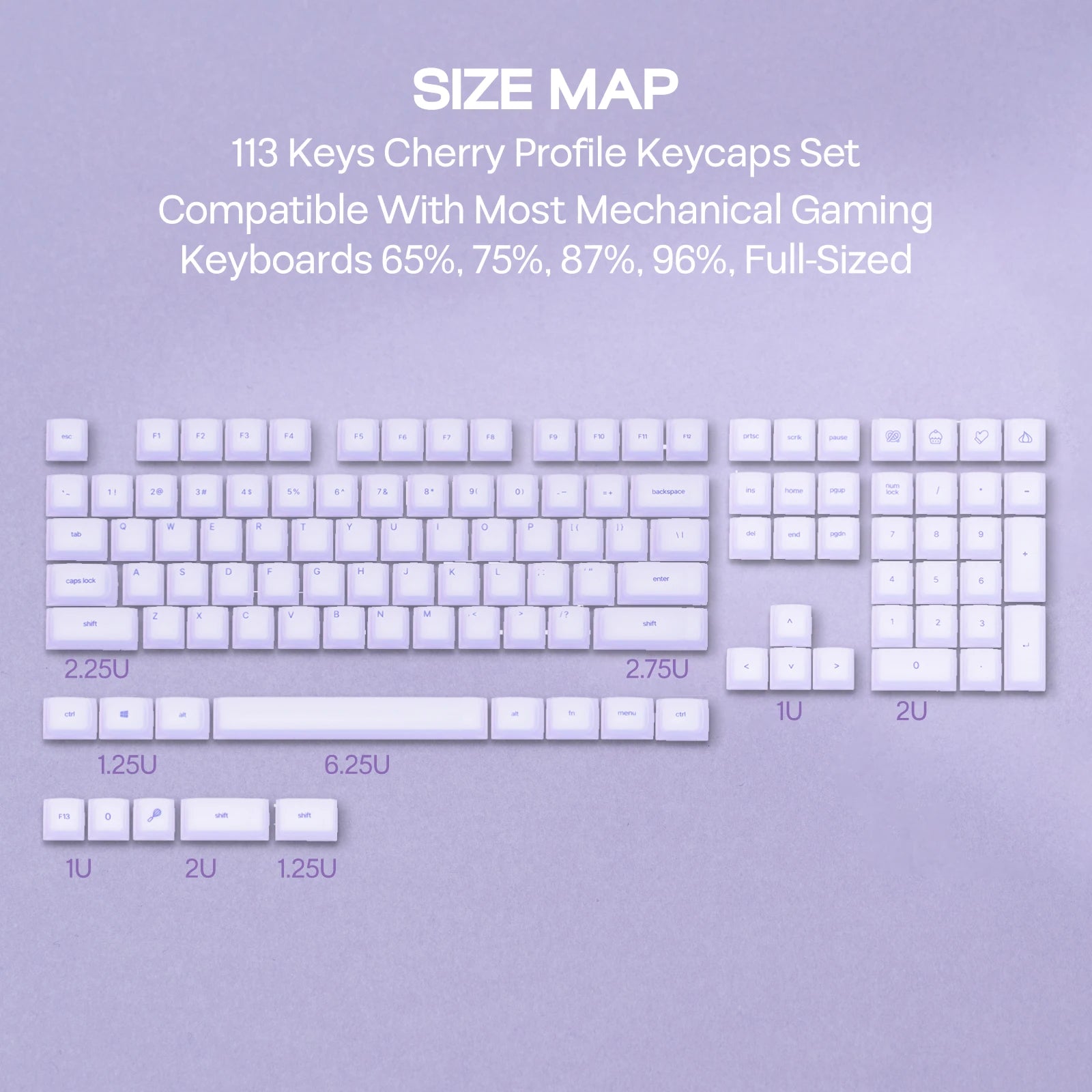 EPOMAKER AegisSil Keycap Set 113 Cherry Profile Silicone Material Keys for Cherry MX/Kailh/Outemu/Gateron Mechanical Keyboard