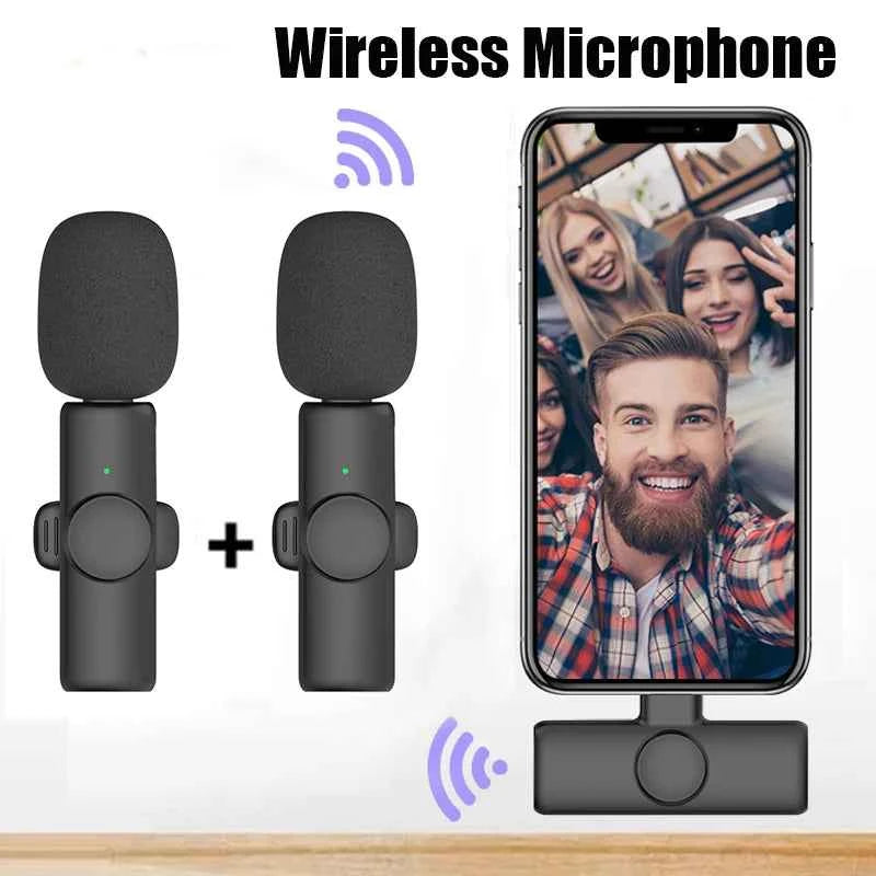 New Portable Wireless Lavalier Microphone Audio Video Recording Mini Microphone for iPhone Laptop Android Live Gaming Mic