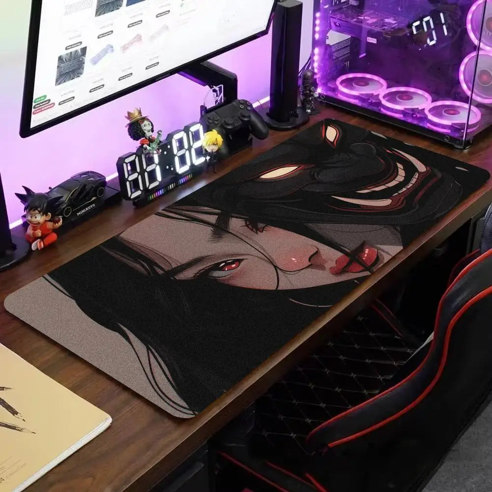 Mask anime girl Mouse Pad Large Computer Office Game Table Mats XXL Rubber Anti-slip Gaming Keyboard Mousepads Long Desk Pads