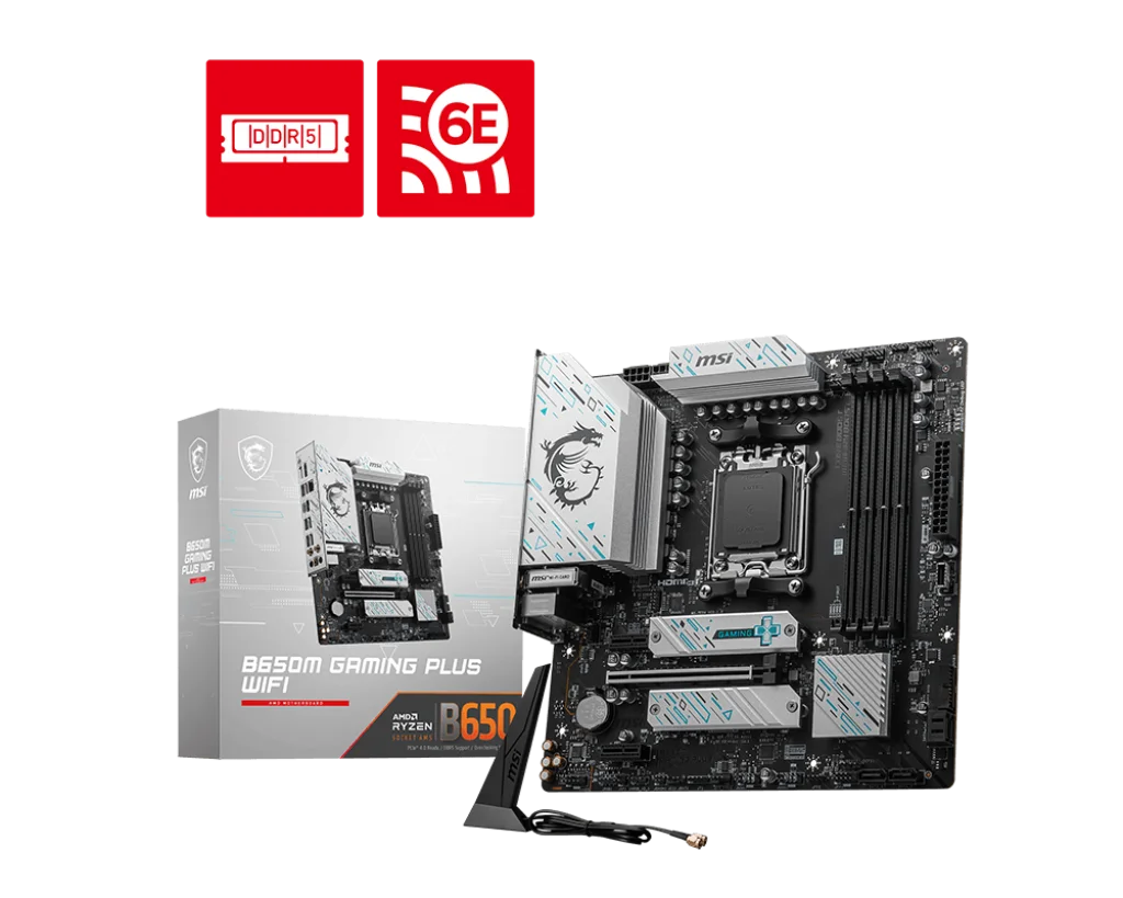 MSI B650M GAMING PLUS WIFI, B650 Supports DDR5 7200+MHz (OC) 192GB AMD Ryzen ™ 7000 8000 Series motherboard Socket AM5