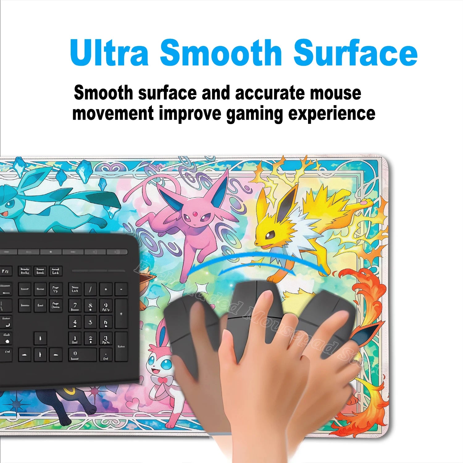 Large Mouse Pad Anime Gaming Speed Mousemat Eevee Desk Mat Gamer Keyboard Mousepad Office Accessories P-pokemon Kawaii Deskmat