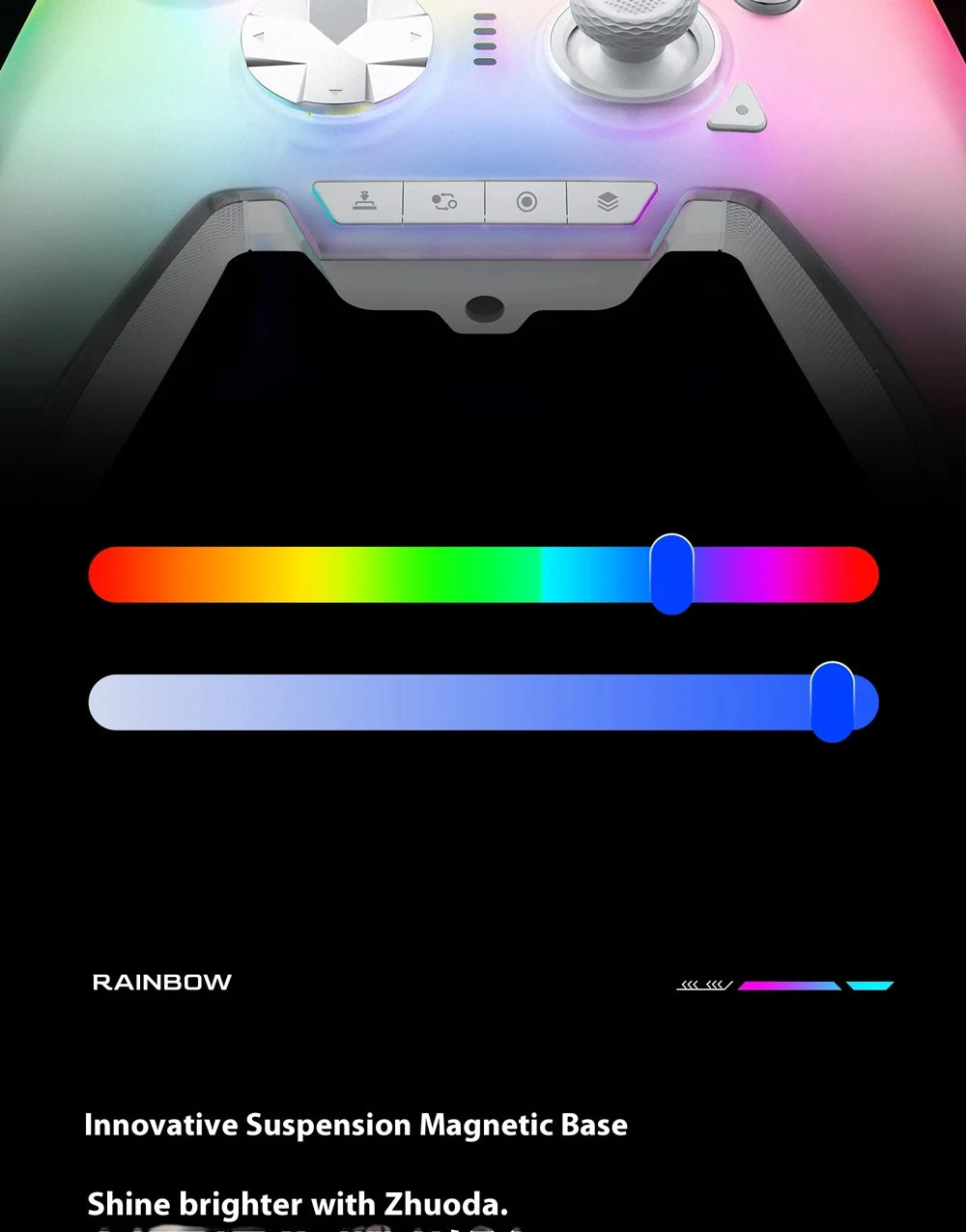BIGBIG WON Rainbow3 Wireless Game Controllers NearLink 2.4G Hall Joystick Micro Motion Button RGB Gamepad for PC/Switch/Switch2
