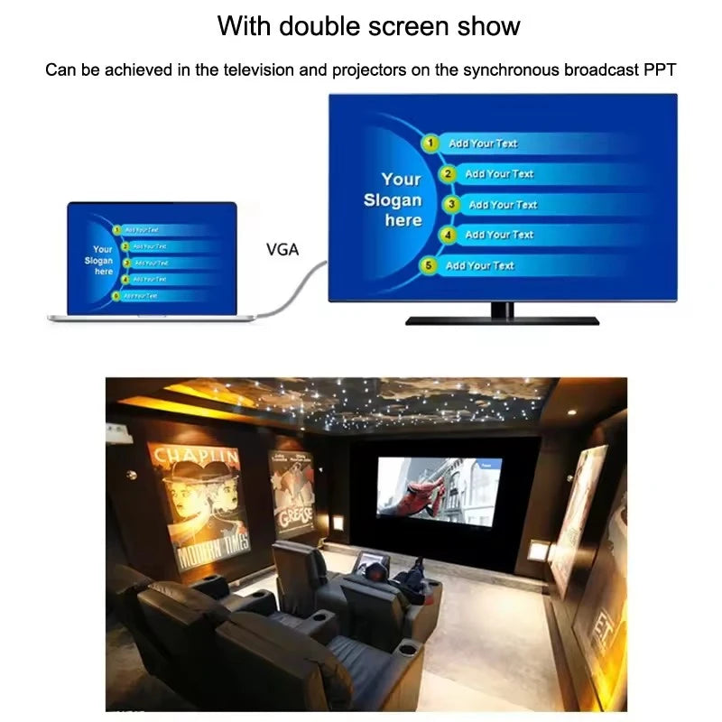 1080P VGA to VGA Extension Cable Male to Male VGA Video Converter Cables With Magnetic Ring for Computer Monitor Projector HDTV - WinSupport Tech